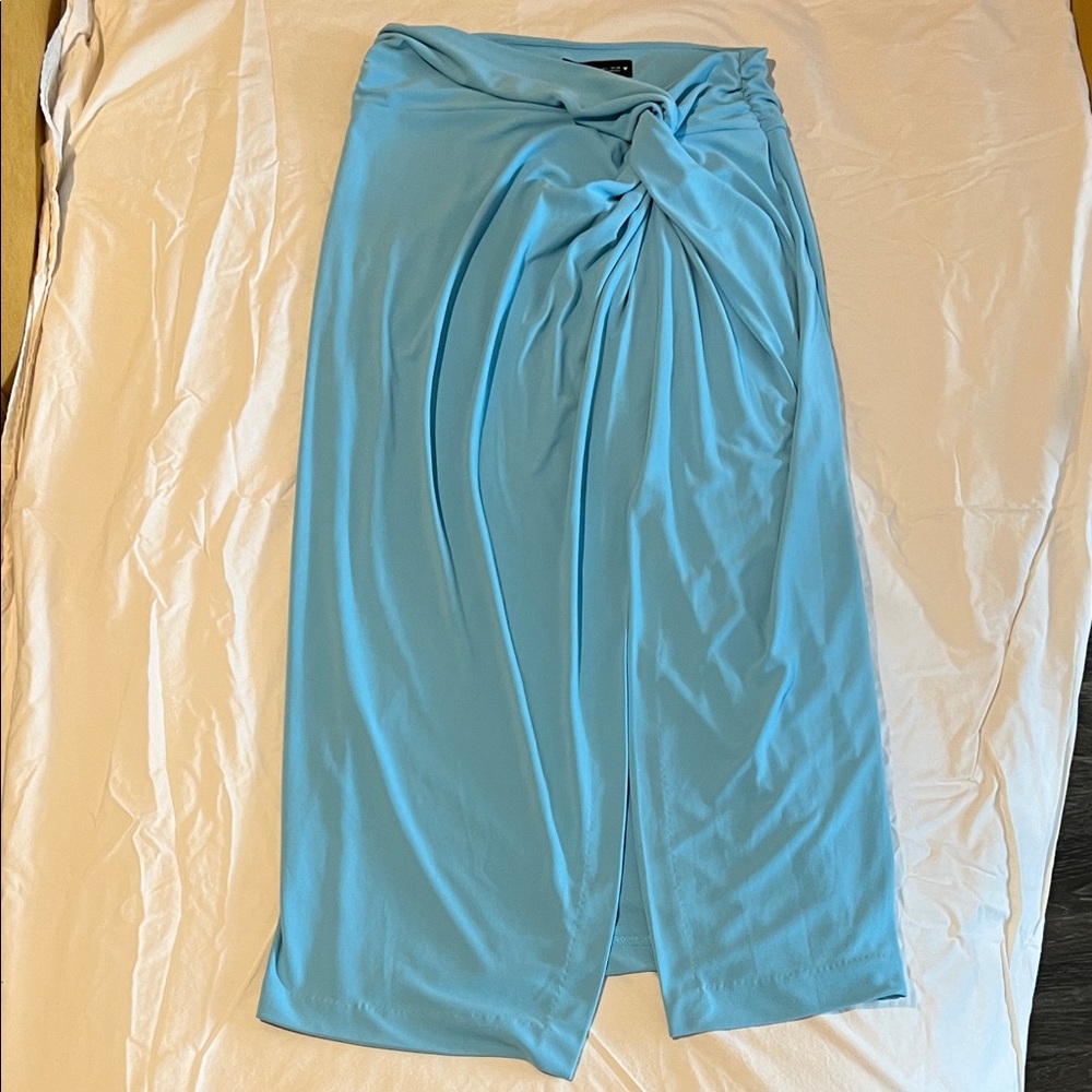 Zara Asymmetrical Skirt in Light Blue - Picture 3 of 5